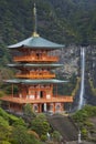 Pagoda and Nachi Falls in the Wakayama Prefecture, Japan Royalty Free Stock Photo